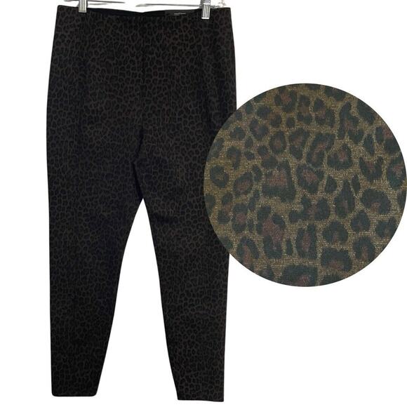 Liverpool REESE Pull On Legging 12/31 P Petite Brown Black Cheetah Slimming NEW - Picture 1 of 11